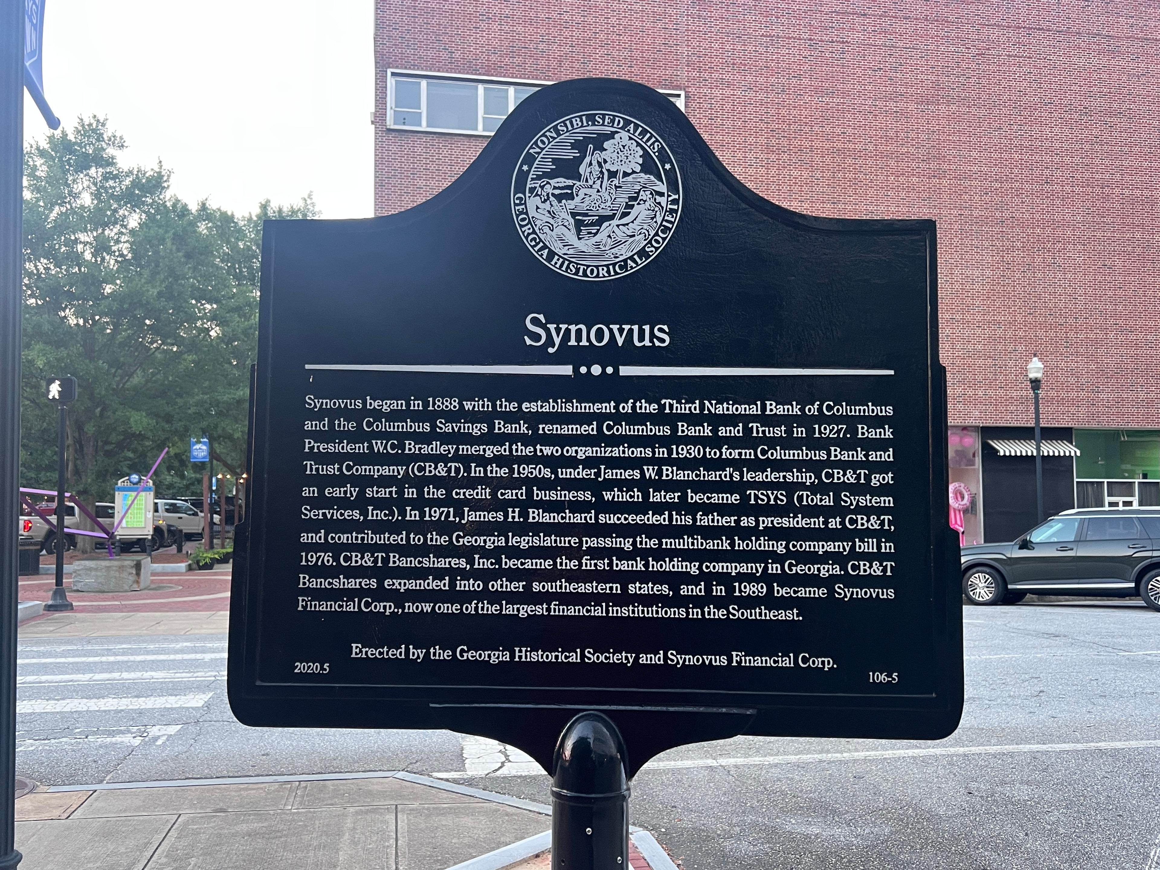 The Synovus historic marker