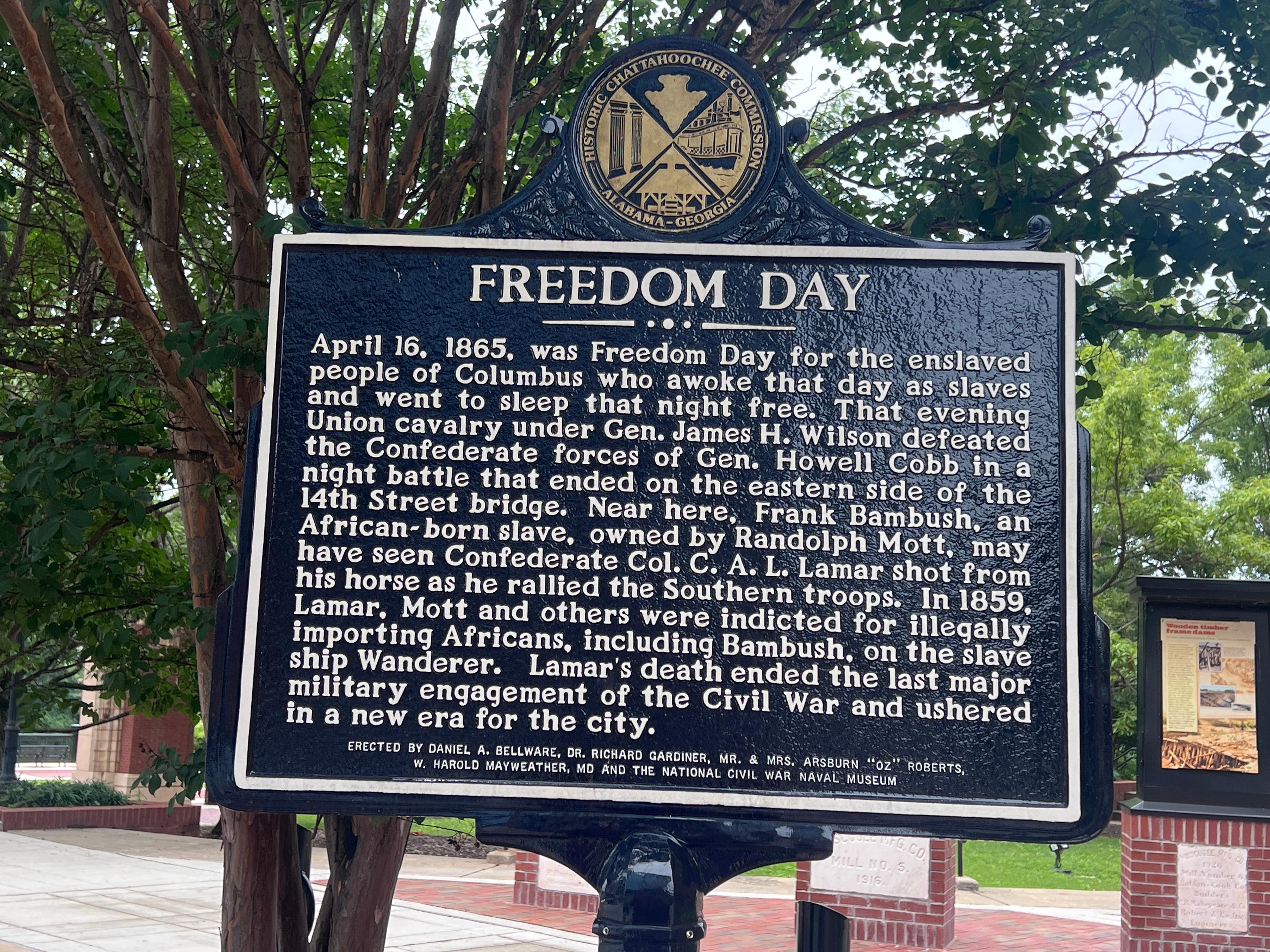 The Freedom Day historic marker